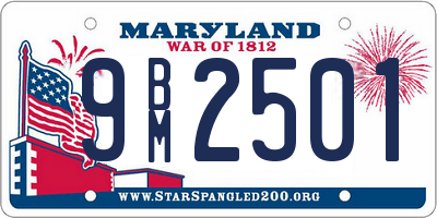 MD license plate 9BM2501