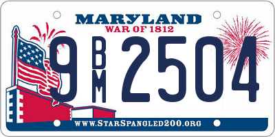 MD license plate 9BM2504