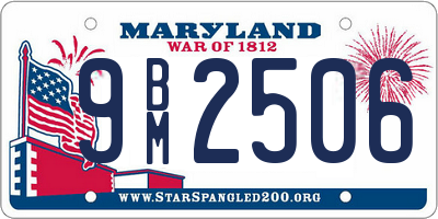 MD license plate 9BM2506