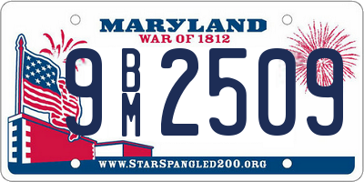 MD license plate 9BM2509