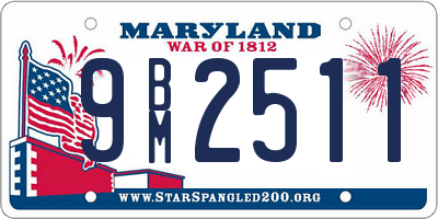 MD license plate 9BM2511