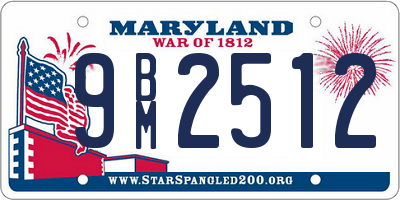 MD license plate 9BM2512