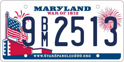 MD license plate 9BM2513