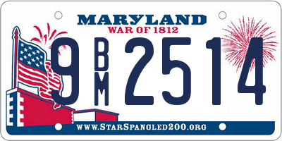 MD license plate 9BM2514