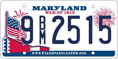 MD license plate 9BM2515