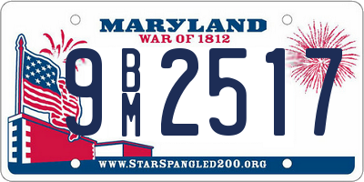 MD license plate 9BM2517