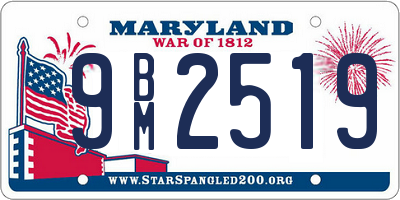 MD license plate 9BM2519