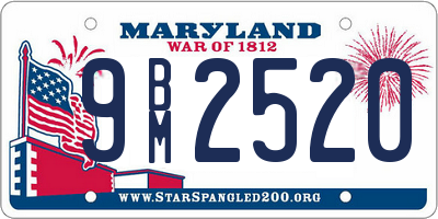 MD license plate 9BM2520