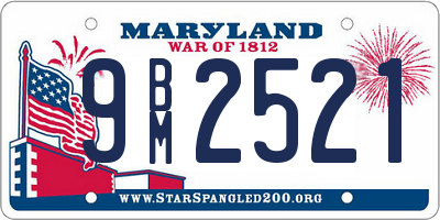 MD license plate 9BM2521