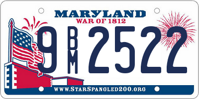 MD license plate 9BM2522