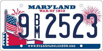 MD license plate 9BM2523