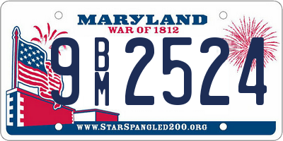 MD license plate 9BM2524