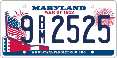 MD license plate 9BM2525