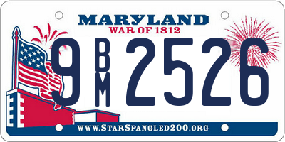 MD license plate 9BM2526