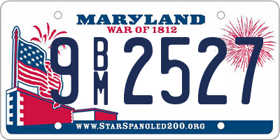 MD license plate 9BM2527