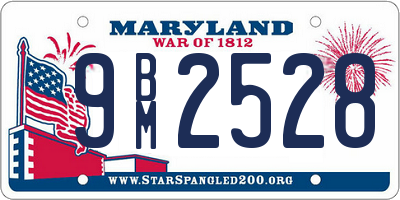 MD license plate 9BM2528