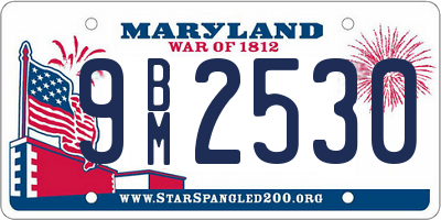 MD license plate 9BM2530