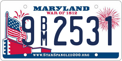 MD license plate 9BM2531