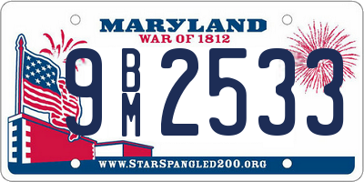 MD license plate 9BM2533