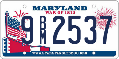 MD license plate 9BM2537