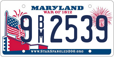 MD license plate 9BM2539