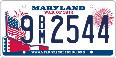 MD license plate 9BM2544