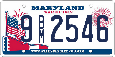 MD license plate 9BM2546