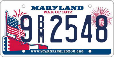 MD license plate 9BM2548