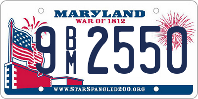 MD license plate 9BM2550