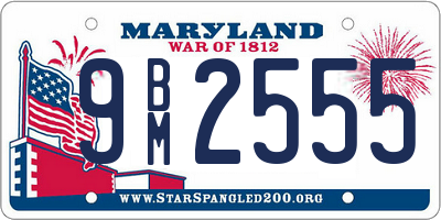 MD license plate 9BM2555