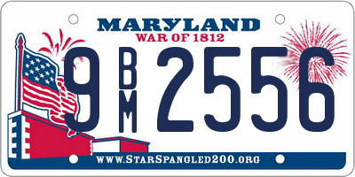 MD license plate 9BM2556