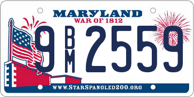 MD license plate 9BM2559