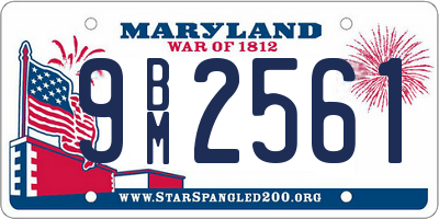 MD license plate 9BM2561