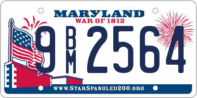 MD license plate 9BM2564