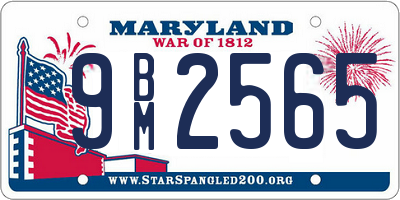 MD license plate 9BM2565