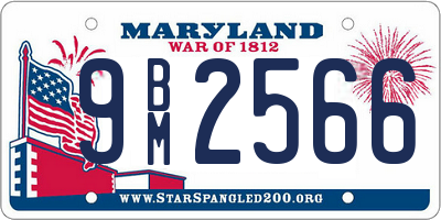 MD license plate 9BM2566