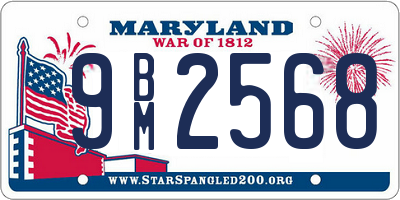 MD license plate 9BM2568