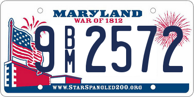 MD license plate 9BM2572