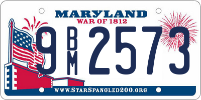 MD license plate 9BM2573