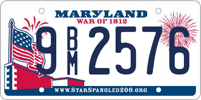 MD license plate 9BM2576