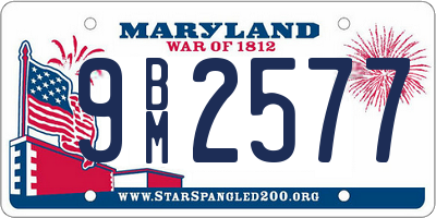 MD license plate 9BM2577