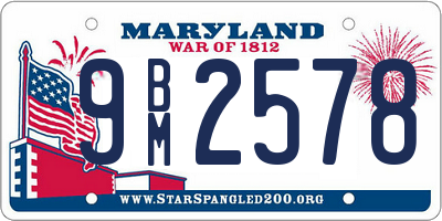 MD license plate 9BM2578