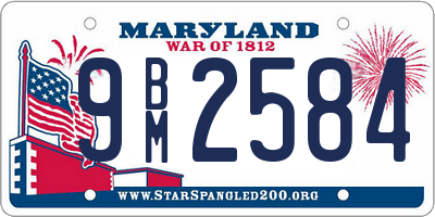 MD license plate 9BM2584