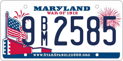 MD license plate 9BM2585