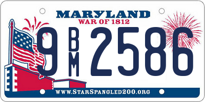 MD license plate 9BM2586