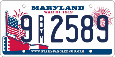 MD license plate 9BM2589