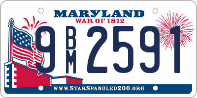 MD license plate 9BM2591