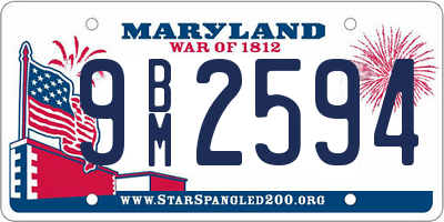 MD license plate 9BM2594