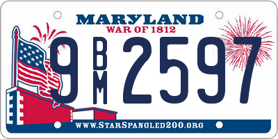 MD license plate 9BM2597