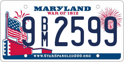 MD license plate 9BM2599